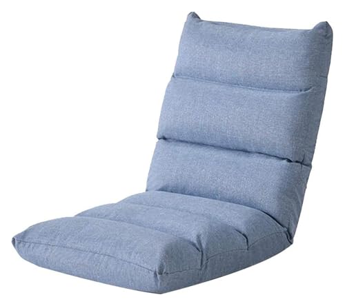 CSYQPDMBDL Bodenstuhl Faltbar, Bodenstuhl mit Verstellbarer, Meditationsstuhl mit Rückenlehne, Freizeit for Erkerfenster, Schlafzimmer(Blue) von CSYQPDMBDL
