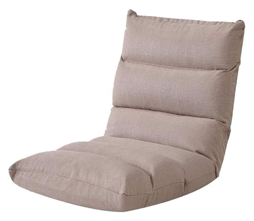 CSYQPDMBDL Bodenstuhl Faltbar, Bodenstuhl mit Verstellbarer, Meditationsstuhl mit Rückenlehne, Freizeit for Erkerfenster, Schlafzimmer(Khaki) von CSYQPDMBDL