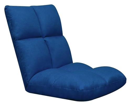 CSYQPDMBDL Bodenstuhl Faltbar, Bodenstuhl mit Verstellbarer, Mehrstufiger Klappbodenstuhl for Einzelzimmer mit Rückenlehne, kleines Sofa for Erkerfenster(Dark Blue) von CSYQPDMBDL