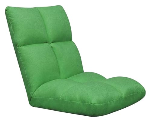 CSYQPDMBDL Bodenstuhl Faltbar, Bodenstuhl mit Verstellbarer, Mehrstufiger Klappbodenstuhl for Einzelzimmer mit Rückenlehne, kleines Sofa for Erkerfenster(Green) von CSYQPDMBDL