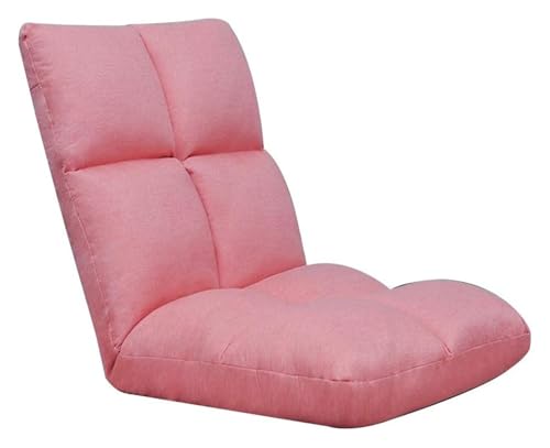 CSYQPDMBDL Bodenstuhl Faltbar, Bodenstuhl mit Verstellbarer, Mehrstufiger Klappbodenstuhl for Einzelzimmer mit Rückenlehne, kleines Sofa for Erkerfenster(Light red) von CSYQPDMBDL