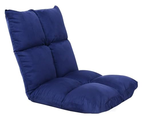 CSYQPDMBDL Bodenstuhl Faltbar, Bodenstuhl mit Verstellbarer, Mit Rückenlehne, klappbares kleines Sofa, abnehmbar und waschbar, for Schlafzimmer, Erkerfenster(Blue) von CSYQPDMBDL