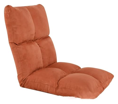 CSYQPDMBDL Bodenstuhl Faltbar, Bodenstuhl mit Verstellbarer, Mit Rückenlehne, klappbares kleines Sofa, abnehmbar und waschbar, for Schlafzimmer, Erkerfenster(Orange) von CSYQPDMBDL