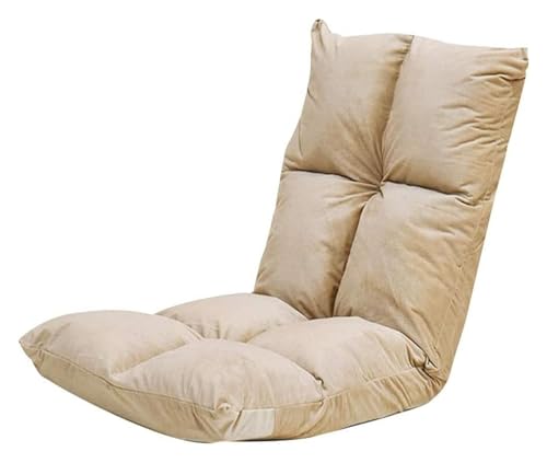 CSYQPDMBDL Bodenstuhl Faltbar, Bodenstuhl mit Verstellbarer, Mit Rückenlehne Computerstuhl auf Einzelbett 6-Positionen-Einstellung for Erkerfenster Balkon(Beige) von CSYQPDMBDL