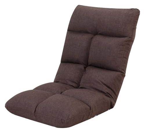 CSYQPDMBDL Bodenstuhl Faltbar, Bodenstuhl mit Verstellbarer, Mit Rückenlehne Ergonomie Boden Stuhl 5 Gänge Einstellbare Klapp Computer Stuhl Auf Bett(Brown) von CSYQPDMBDL