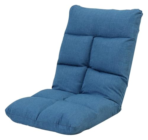 CSYQPDMBDL Bodenstuhl Faltbar, Bodenstuhl mit Verstellbarer, Mit Rückenlehne Ergonomie Boden Stuhl 5 Gänge Einstellbare Klapp Computer Stuhl Auf Bett(Dark Blue) von CSYQPDMBDL