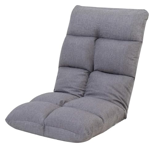 CSYQPDMBDL Bodenstuhl Faltbar, Bodenstuhl mit Verstellbarer, Mit Rückenlehne Ergonomie Boden Stuhl 5 Gänge Einstellbare Klapp Computer Stuhl Auf Bett(Grey) von CSYQPDMBDL