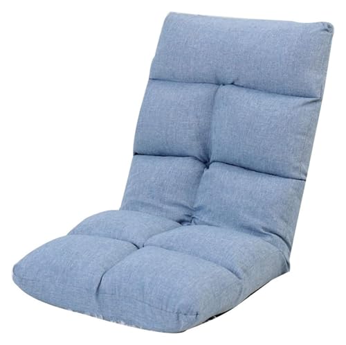 CSYQPDMBDL Bodenstuhl Faltbar, Bodenstuhl mit Verstellbarer, Mit Rückenlehne Ergonomie Boden Stuhl 5 Gänge Einstellbare Klapp Computer Stuhl Auf Bett(Light Blue) von CSYQPDMBDL