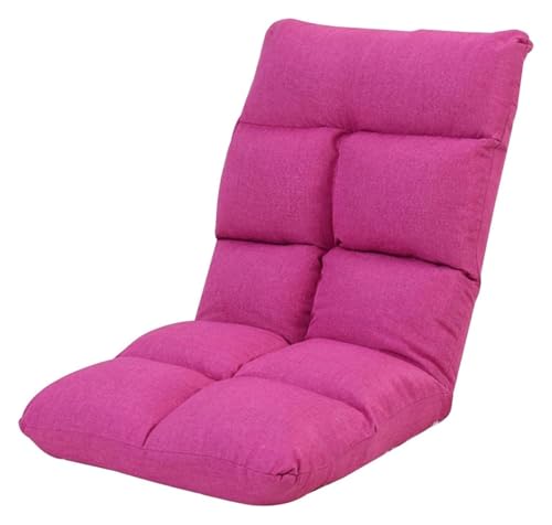 CSYQPDMBDL Bodenstuhl Faltbar, Bodenstuhl mit Verstellbarer, Mit Rückenlehne Ergonomie Boden Stuhl 5 Gänge Einstellbare Klapp Computer Stuhl Auf Bett(Light red) von CSYQPDMBDL