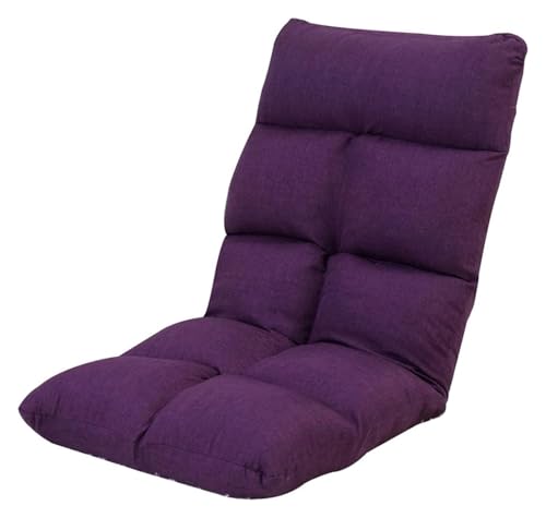 CSYQPDMBDL Bodenstuhl Faltbar, Bodenstuhl mit Verstellbarer, Mit Rückenlehne Ergonomie Boden Stuhl 5 Gänge Einstellbare Klapp Computer Stuhl Auf Bett(Purple) von CSYQPDMBDL