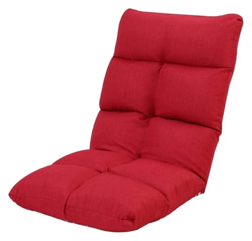 CSYQPDMBDL Bodenstuhl Faltbar, Bodenstuhl mit Verstellbarer, Mit Rückenlehne Ergonomie Boden Stuhl 5 Gänge Einstellbare Klapp Computer Stuhl Auf Bett(Red) von CSYQPDMBDL
