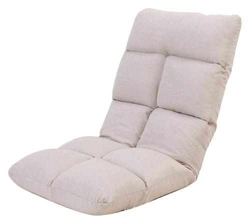 CSYQPDMBDL Bodenstuhl Faltbar, Bodenstuhl mit Verstellbarer, Mit Rückenlehne Ergonomie Boden Stuhl 5 Gänge Einstellbare Klapp Computer Stuhl Auf Bett(White) von CSYQPDMBDL