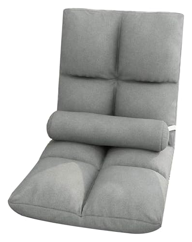 CSYQPDMBDL Bodenstuhl Faltbar, Bodenstuhl mit Verstellbarer, Mit abnehmbarem und waschbarem Taillenkissen, Einzelsofa for Schlafzimmer und Wohnzimmer(Dark Gray) von CSYQPDMBDL