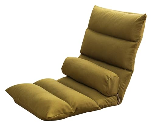 CSYQPDMBDL Bodenstuhl Faltbar, Bodenstuhl mit Verstellbarer, Mit abnehmbarem und waschbarem Taillenkissen Lazy Chair for das Wohnzimmer im Erkerfenster(Green) von CSYQPDMBDL