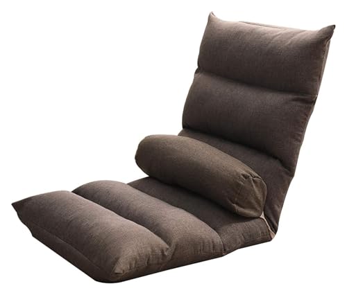 CSYQPDMBDL Bodenstuhl Faltbar, Bodenstuhl mit Verstellbarer, Mit abnehmbarem und waschbarem Taillenkissen Lazy Chair for das Wohnzimmer im Erkerfenster(Grey) von CSYQPDMBDL