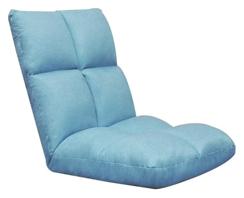 CSYQPDMBDL Bodenstuhl Faltbar, Bodenstuhl mit Verstellbarer, Multi-Level-Anpassung Schlafzimmer Einzel Klappstuhl Kleines Schlafsofa for Schlafzimmer Balkon(Light Blue) von CSYQPDMBDL