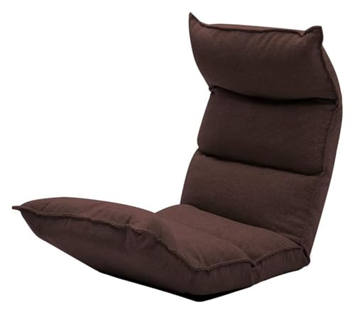 CSYQPDMBDL Bodenstuhl Faltbar, Bodenstuhl mit Verstellbarer, Verstellbarer Boden-Loungesessel, unabhängiges Baumwollbalen-Lazy-Sofa for Balkon-Erkerfenster(Brown) von CSYQPDMBDL