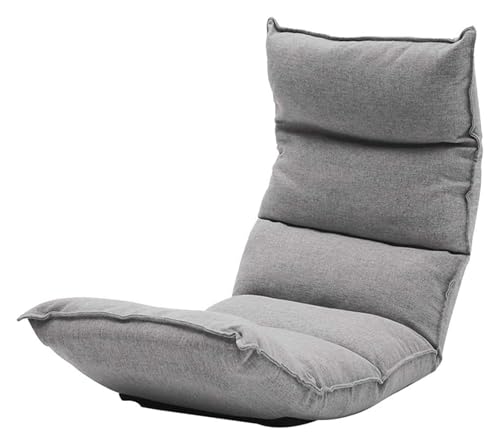 CSYQPDMBDL Bodenstuhl Faltbar, Bodenstuhl mit Verstellbarer, Verstellbarer Boden-Loungesessel, unabhängiges Baumwollbalen-Lazy-Sofa for Balkon-Erkerfenster(Grey) von CSYQPDMBDL