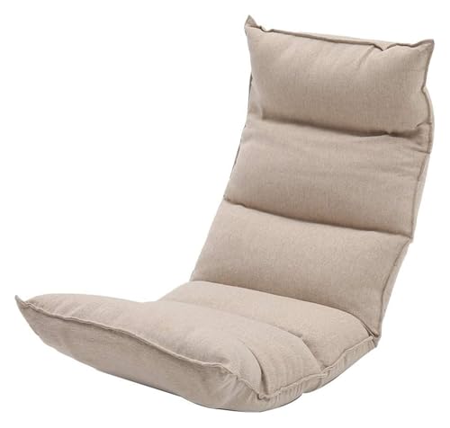 CSYQPDMBDL Bodenstuhl Faltbar, Bodenstuhl mit Verstellbarer, Verstellbarer Boden-Loungesessel, unabhängiges Baumwollbalen-Lazy-Sofa for Balkon-Erkerfenster(Khaki) von CSYQPDMBDL