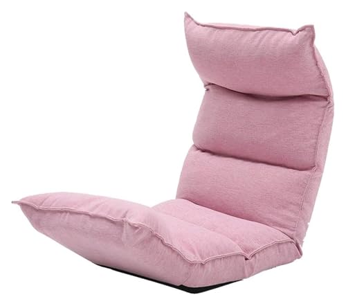 CSYQPDMBDL Bodenstuhl Faltbar, Bodenstuhl mit Verstellbarer, Verstellbarer Boden-Loungesessel, unabhängiges Baumwollbalen-Lazy-Sofa for Balkon-Erkerfenster(Light red) von CSYQPDMBDL