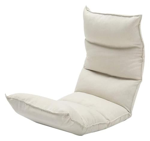 CSYQPDMBDL Bodenstuhl Faltbar, Bodenstuhl mit Verstellbarer, Verstellbarer Boden-Loungesessel, unabhängiges Baumwollbalen-Lazy-Sofa for Balkon-Erkerfenster(White) von CSYQPDMBDL