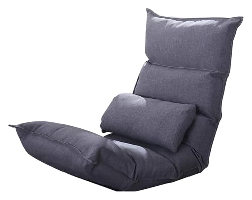 CSYQPDMBDL Bodenstuhl Faltbar, Bodenstuhl mit Verstellbarer, Verstellbarer Freizeit-Meditationsstuhl mit fünf Gängen for Wohnzimmer und Schlafzimmer(Grey) von CSYQPDMBDL