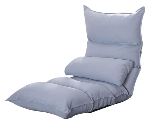 CSYQPDMBDL Bodenstuhl Faltbar, Bodenstuhl mit Verstellbarer, Verstellbarer Freizeit-Meditationsstuhl mit fünf Gängen for Wohnzimmer und Schlafzimmer(Light Blue) von CSYQPDMBDL