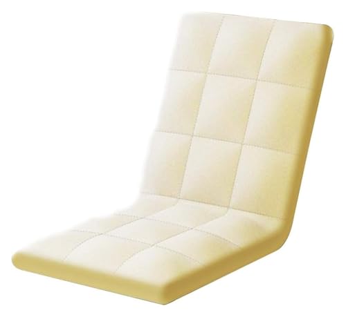CSYQPDMBDL Bodenstuhl Faltbar, Bodenstuhl mit Verstellbarer, Zusammenklappbarer Bodenstuhl mit 6 Geschwindigkeitseinstellungen for den Balkon im Studentenwohnheim(Creamy-White) von CSYQPDMBDL