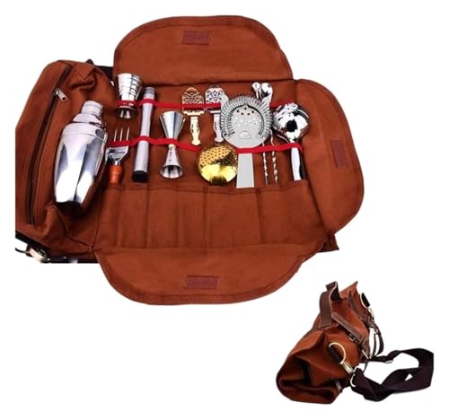 CSYQPDMBDL Cocktail Shaker Set, Cocktail Set, Barkeeper Kit Cocktail Machen Set Moderne Werkzeuge Mit Werkzeug Tasche Shaker Bar von CSYQPDMBDL