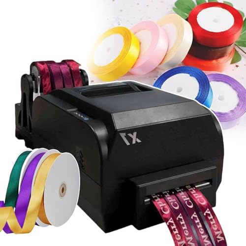CSYQPDMBDL Digitale Satinband-Druckmaschine, Digitaler Farbbanddrucker mit Farbbandhalter, 25–108mm/12–50mm/12–20mm Breite, Geschwindigkeit 150mm/Sek., unterstützt über 50Sprachen(FourRow) von CSYQPDMBDL