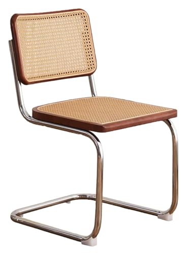CSYQPDMBDL Esszimmerstühle, Esszimmerstuhl, Armloser Esszimmer-/Küchenstuhl mit Rückenlehne und Edelstahlsockel for Wohnzimmer/Schlafzimmer(A) von CSYQPDMBDL