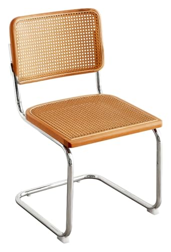CSYQPDMBDL Esszimmerstühle, Esszimmerstuhl, Armloser Esszimmer-/Küchenstuhl mit Rückenlehne und Edelstahlsockel for Wohnzimmer/Schlafzimmer(B) von CSYQPDMBDL