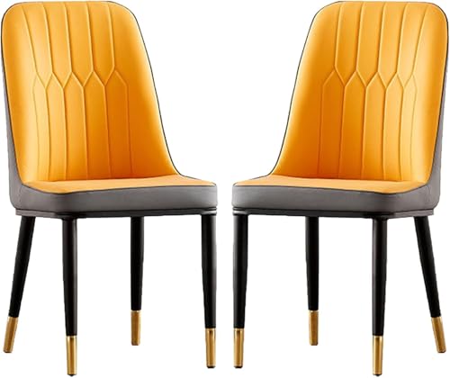 CSYQPDMBDL Esszimmerstühle, Esszimmerstuhl, Esszimmerstühle 2er-Set, Hoher Seitenstuhl mit Metallbeinen, Armloser Stuhl for Küche, Restaurant und Wohnzimmer(D) von CSYQPDMBDL