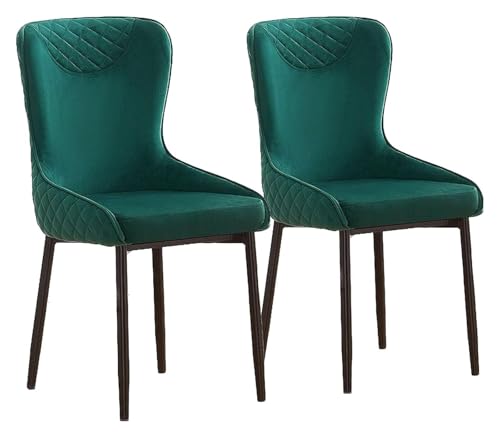CSYQPDMBDL Esszimmerstühle, Esszimmerstuhl, Esszimmerstühle 2er-Set, Loungesessel for Wohnzimmer und Schlafzimmer mit Samtkissen und Metallbeinen(Green) von CSYQPDMBDL