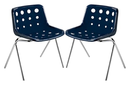 CSYQPDMBDL Esszimmerstühle, Esszimmerstuhl, Esszimmerstühle 2er-Set, mit Rückenlehne und Metallbeinen for Wohnzimmer/Esszimmer/Schlafzimmer/Küche(Blue) von CSYQPDMBDL