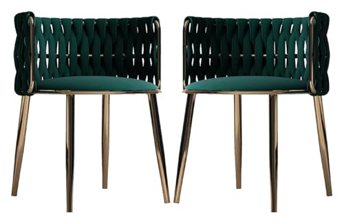CSYQPDMBDL Esszimmerstühle, Esszimmerstuhl, Esszimmerstühle 2er-Set mit Metallbeinen for Esszimmer, Küche, Waschtisch, Wohnzimmer(Green) von CSYQPDMBDL