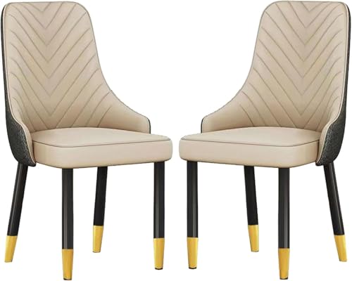 CSYQPDMBDL Esszimmerstühle, Esszimmerstuhl, Esszimmerstühle 2er-Set mit Metallbeinen for Küche, Restaurant, Wohnzimmer(Beige) von CSYQPDMBDL