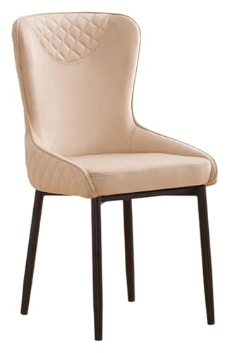 CSYQPDMBDL Esszimmerstühle, Esszimmerstuhl, Esszimmerstuhl aus Samt mit Metallbeinen, Loungesessel for Restaurants und Geschäfte mit Rückenlehne(Milk White Color) von CSYQPDMBDL