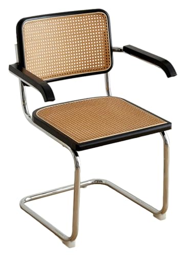 CSYQPDMBDL Esszimmerstühle, Esszimmerstuhl, Esszimmerstuhl mit Rückenlehne und Edelstahlbasis, Küchenstuhl for Wohnzimmer/Schlafzimmer/Esszimmer/Innenhof(Black) von CSYQPDMBDL