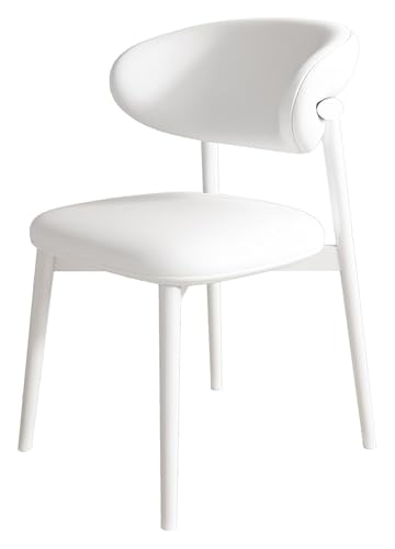 CSYQPDMBDL Esszimmerstühle, Esszimmerstuhl, Küchenstuhl mit gebogener Komfort-Rückenlehne und Holzbeinen for Wohnzimmer, Schlafzimmer(White) von CSYQPDMBDL