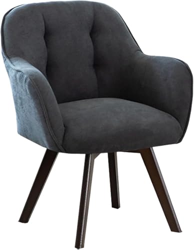 CSYQPDMBDL Esszimmerstühle, Esszimmerstuhl, Moderner Esszimmerstuhl, bequemer, verdickter Stuhl mit gebogener Rückenlehne for das Wohnzimmer, Küchenstuhl mit Holzbeinen(Dark Gray) von CSYQPDMBDL