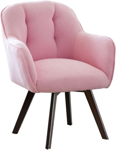 CSYQPDMBDL Esszimmerstühle, Esszimmerstuhl, Moderner Esszimmerstuhl, bequemer, verdickter Stuhl mit gebogener Rückenlehne for das Wohnzimmer, Küchenstuhl mit Holzbeinen(Pink) von CSYQPDMBDL