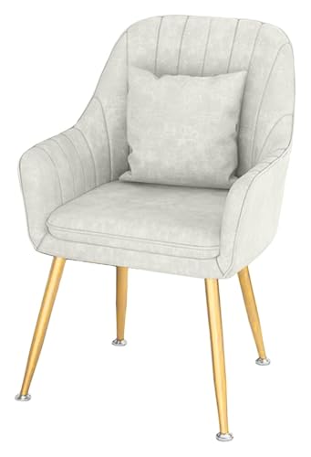 CSYQPDMBDL Esszimmerstühle, Esszimmerstuhl, Moderner Küchenstuhl mit Rückenlehnen und Metallbeinen for Wohnzimmer, Schlafzimmer, Büro(Beige) von CSYQPDMBDL