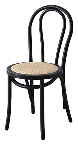CSYQPDMBDL Esszimmerstühle, Esszimmerstuhl, Vintage Massivholz Rattanstuhl mit Rückenlehne und Holzbein, armloser Stuhl for Wohnzimmer, Schlafzimmer, Büro(A,Rattan seat) von CSYQPDMBDL