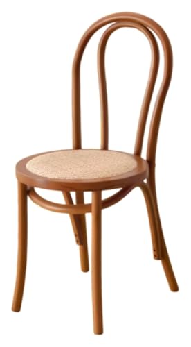 CSYQPDMBDL Esszimmerstühle, Esszimmerstuhl, Vintage Massivholz Rattanstuhl mit Rückenlehne und Holzbein, armloser Stuhl for Wohnzimmer, Schlafzimmer, Büro(C,Rattan seat) von CSYQPDMBDL