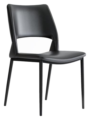 CSYQPDMBDL Esszimmerstühle, Esszimmerstuhl, gebogene Rückenlehne, für Küche, Wohnzimmer, Schlafzimmer, Küchenstuhl mit Metallbeinen (Schwarz) von CSYQPDMBDL