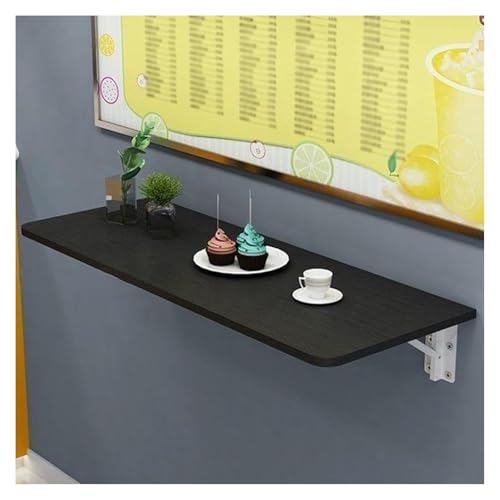 CSYQPDMBDL Klapptisch, Wandklapptisch, klappbarer Schreibtisch, Wandklapptisch, Schreibtisch mit schwimmendem Deckel, faltbar, aus Massivholz, platzsparender Computertisch (Schwarz, 100 x 30 cm (39,4 von CSYQPDMBDL