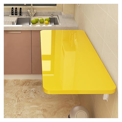 CSYQPDMBDL Klapptisch klappbar Wandtisch Faltbare Werkbank Länge robuster und stabiler Wandtisch für Küche (Gelb, 90 x 30 cm (35,5 x 12 Zoll) von CSYQPDMBDL