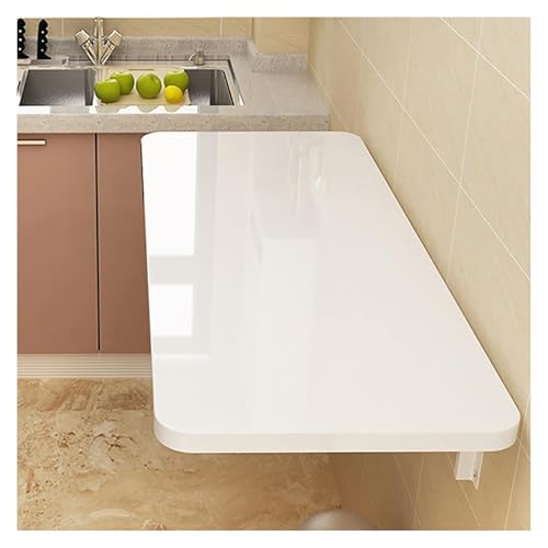 CSYQPDMBDL Klapptisch klappbar Wandtisch Faltbare Werkbank Länge robuster und stabiler Wandtisch für Küche (weiß, 120 x 30 cm (47,2 x 12 Zoll) von CSYQPDMBDL