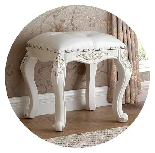 CSYQPDMBDL Pianobank, Klavierbank, Klavierhocker, Schminkstuhl Klavierhocker Holz-Schminkbank Esszimmerhocker Sofahocker Gummiholzhocker(White) von CSYQPDMBDL